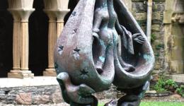 statue in cloister, Iona Abbey