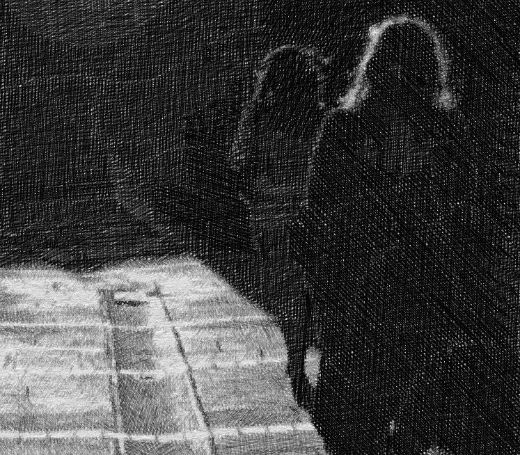 etched silhouette of woman etched silhouette